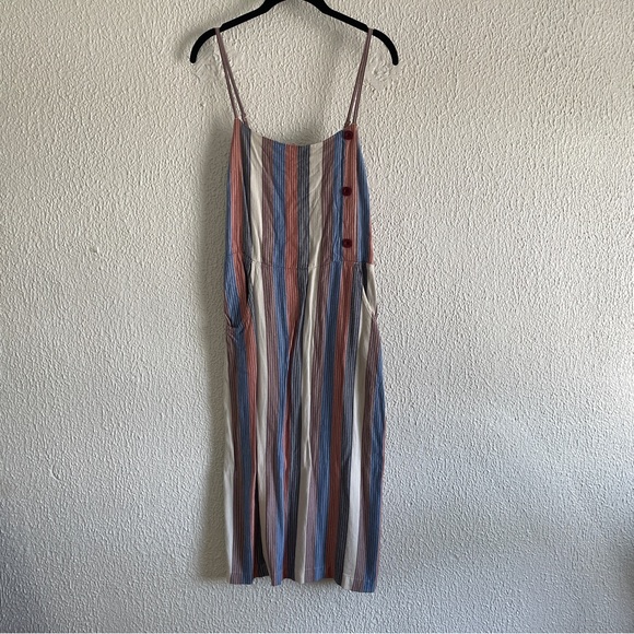 RVCA Women's Proxy Woven Strappy Buttons Midi Dress - Picture 2 of 3